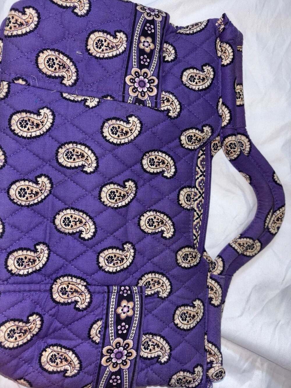 Vera Bradley Gabby Simply Violet Purple Paisley Satchel Handbag